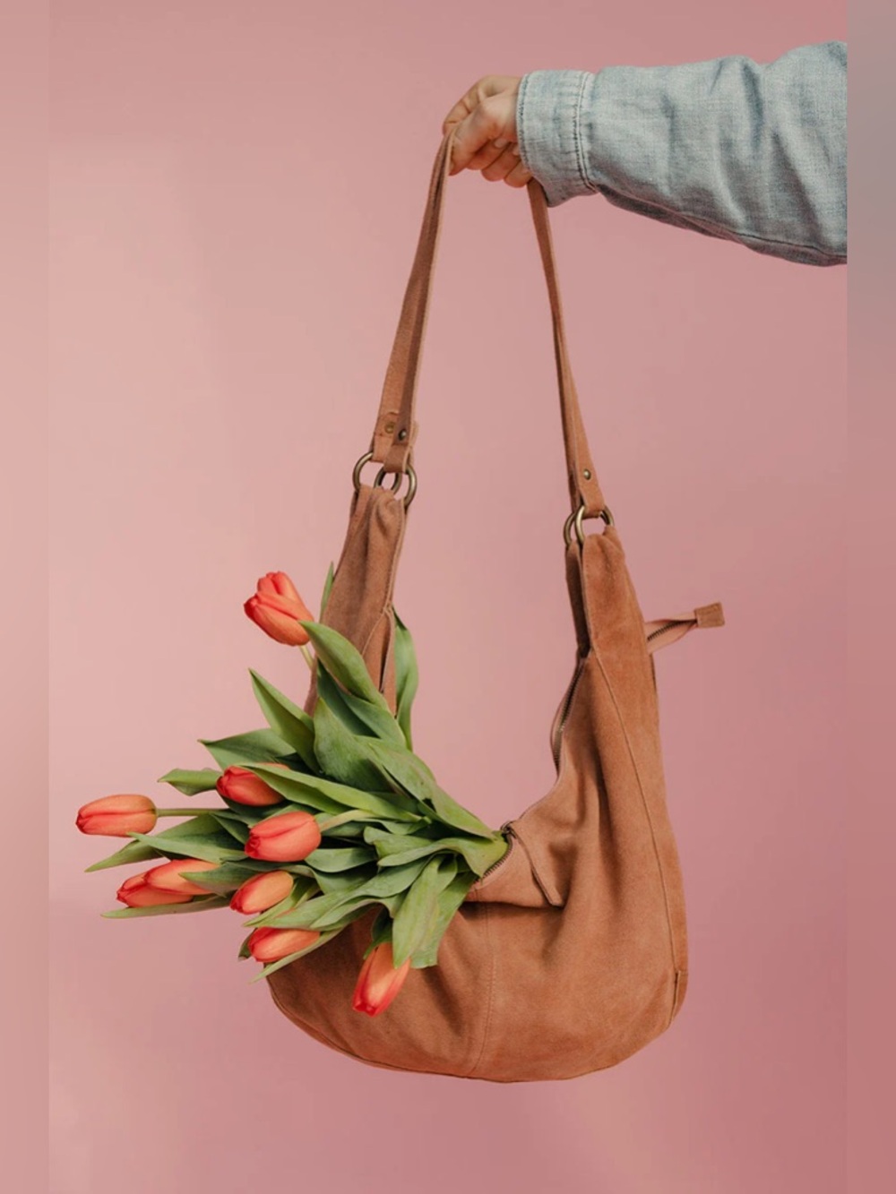 Free People Roma Suede Tote In Coconut Shell - Picture 4 of 7
